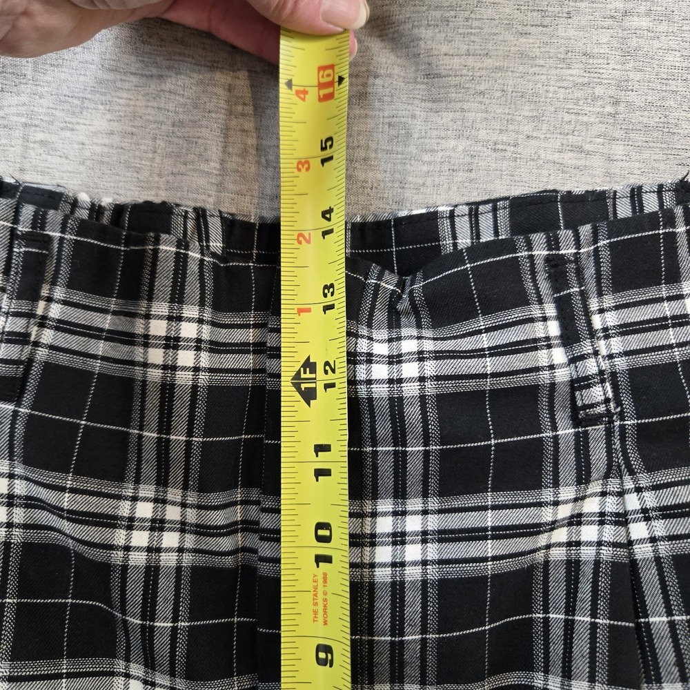 GU Women's Dress Pants Black White Plaid High Rise Straight Size 10 - Picture 8 of 10